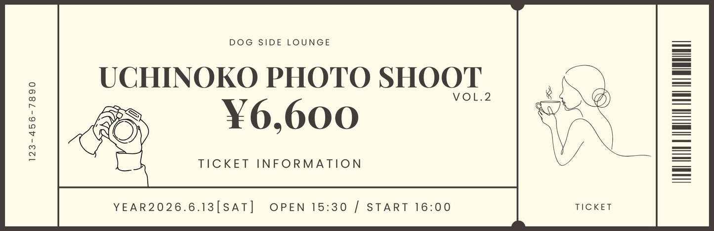 UCHINOKO PHOTO SHOOT Ticket（お一人様）